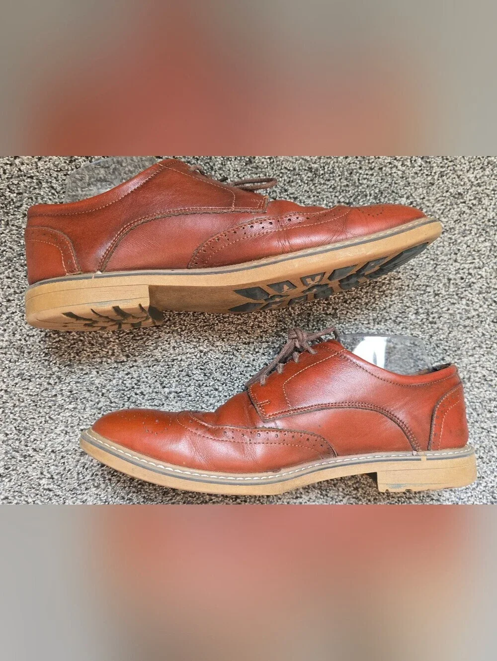 Brown Leather Wingtip Oxfords - Smart Casual Hybrid Dress Shoes - Sz 11